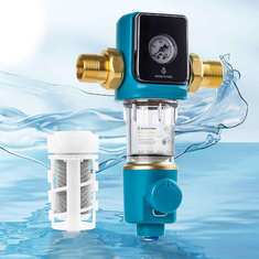 BPA-vrije automatische spoeling 40 micron sifon spin-down voorfilter voor thuiswatersysteem met geïntegreerde schraperreiniger