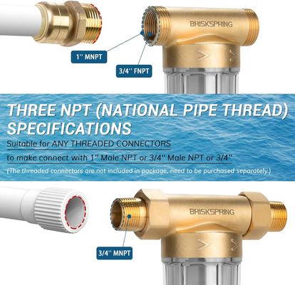 BPA-vrij Wholehouse zelf spoelend spin-down en sediment trapper filters