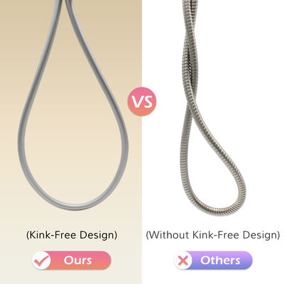 Hoogwaardige superzachte anti-twist siliconen douchehos voor handheld douchekoppen