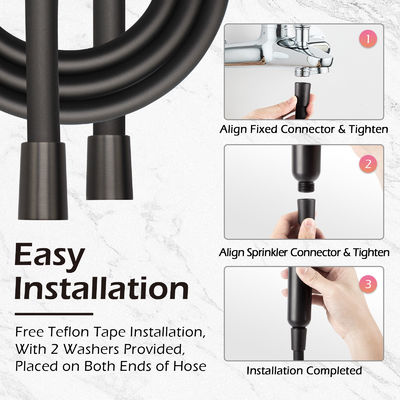 Hoogwaardige superzachte anti-twist siliconen douchehos voor handheld douchekoppen