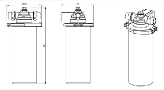 5 micron 304 roestvrij staal watervoorfilter met handmatig drukverlagend klep voor superieure filtratie