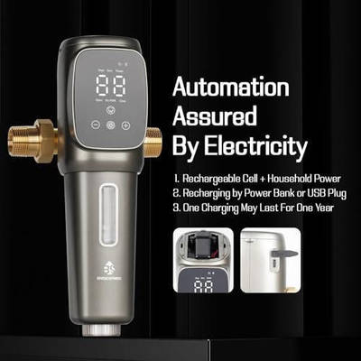 Slimme Timer Automatische Terugspoeling Water Voorfilter met 40-300μm Filter Rating SUS 316L Roestvrijstalen Gaas en 6T/H Debiet