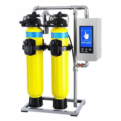 Slimme Timer Automatische Terugspoeling Water Voorfilter met 40-300μm Filter Rating SUS 316L Roestvrijstalen Gaas en 6T/H Debiet