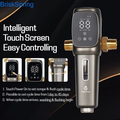 Volledig automatisch 40 micron herbruikbaar spinnend sedimentfilter voor de prefiltratie van het hele huiswater