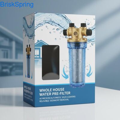 40 micron Volledig automatisch herbruikbaar Spin Down Water Pre Filter voor het verwijderen van sediment in het hele huis