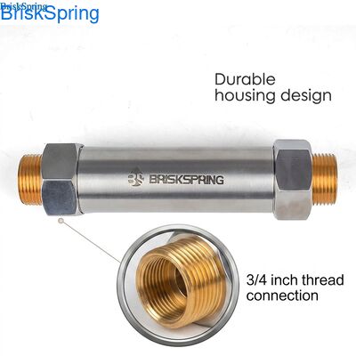 Compacte waterontkalker DN25 met 3/4" draad, roestvrijstalen behuizing
