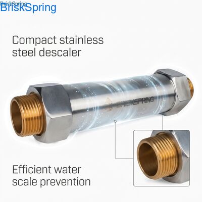 Compacte waterontkalker DN25 met 3/4" draad, roestvrijstalen behuizing