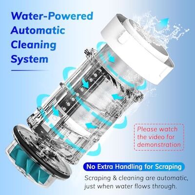 Tiende Generatie Waterfilter voor het Hele Huis met 40 µm Filtratie Precisie, Watergedreven Schraper en Herbruikbaar Filterdoek