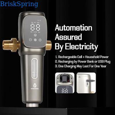 AT-30G-BS Automatic Whole House Water Pre Filter with 40 Micron SUS316L Mesh and Timed Self-Flushing