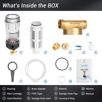 40 Micron Reusable Mesh Manual Flush Water Pre Filter Whole House Spin Down Sediment Pre Filter
