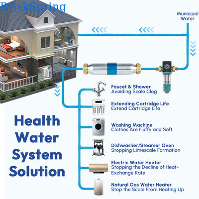 Salt Free Non Electric Whole House Water Descaler Physical Scale Inhibitor for Hard Water Control