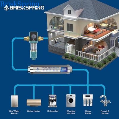 40 Micron Reusable Mesh Water Pre Filter with Water Driven Self Cleaning Scraper for Whole House Spin Down Sediment Filter