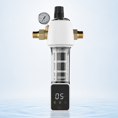 BriskSpring F3-W1-BS Waterfilter voor het hele huis met spin-down sediment voorfilter, 40 micron filtratie, SUS316L roestvrijstalen gaas en geïntegreerde drukmeter