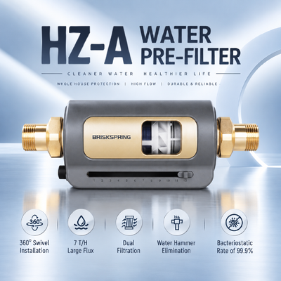 HZ-A Horizontaal Waterfilter voor het hele huis, 40 micron, handmatig spoelbaar sedimentfilter