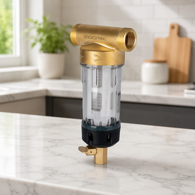 Whole House Spin Down Sediment Water Pre Filter with 40 Micron Filtration Reusable Design and Food Grade SS316L Mesh