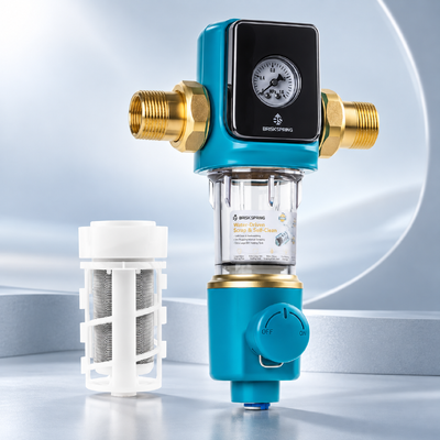 40 micron watervoorfilter voor het hele huis herbruikbaar mesh sedimentfilter met watergestuurde schrapen