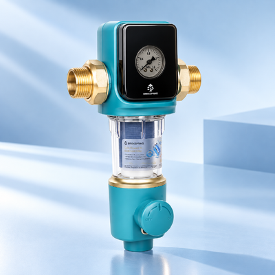 40 micron waterfilter voor het hele huis met herbruikbaar gaas en handmatig spoelen voor het verwijderen van sedimenten