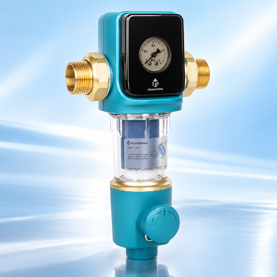 40 Micron Herbruikbaar Mesh Water Voorfilter met Watergedreven Zelfreinigende Schraper voor Hele Huis Spin Down Sedimentfiltratie